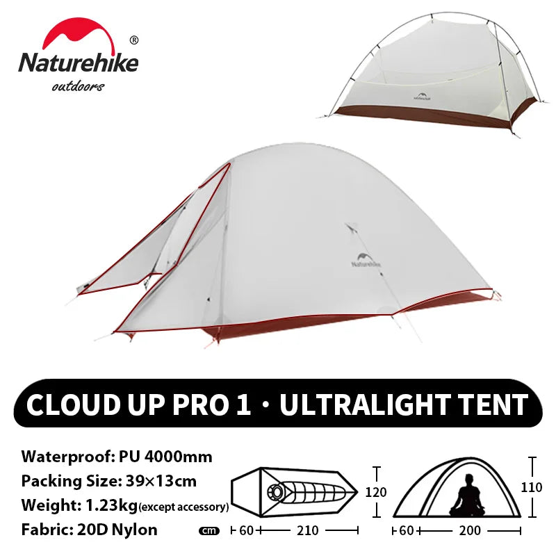 NATUREHIKE Cloud Up 2 Ultralight Waterproof Trekking Tent for Two-Person Camping & Hiking