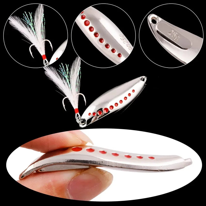 2.5G-30G Metal Vib Leech Spinner Spoons – Lures for Large Predator Fish