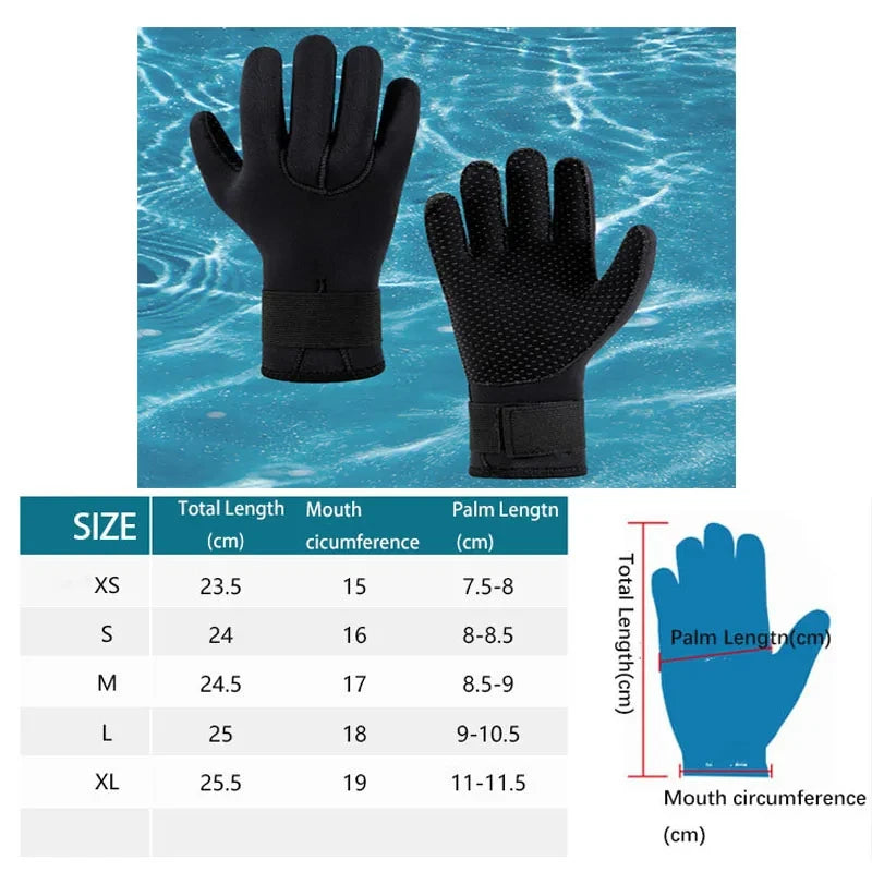 3mm/5mm Neoprene Wetsuit Gloves – Thermal Anti-Slip Diving & Spearfishing Gear