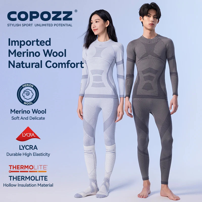Merino Wool Thermal Base Layer Set – Seamless Winter Fit