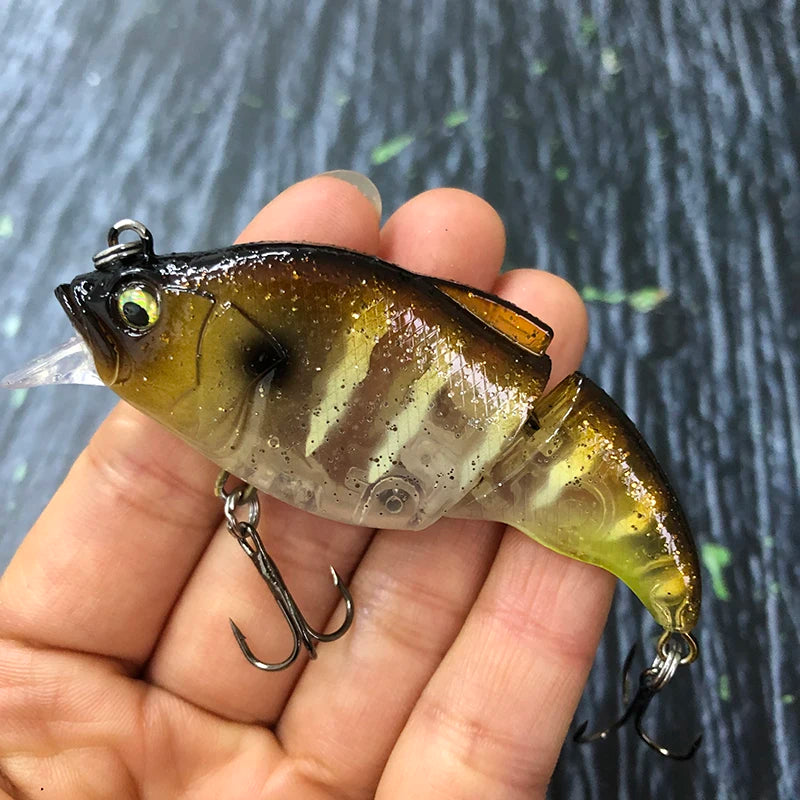 71MM Floating Minnow Rattle Lure – 2-Segment Swimbait for Groper Fishing
