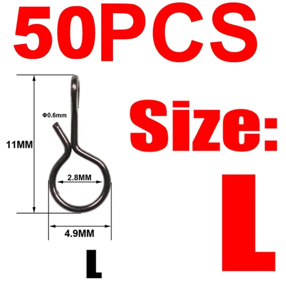 Fly Fishing Quick Snap Connectors 50PCS High Carbon Steel