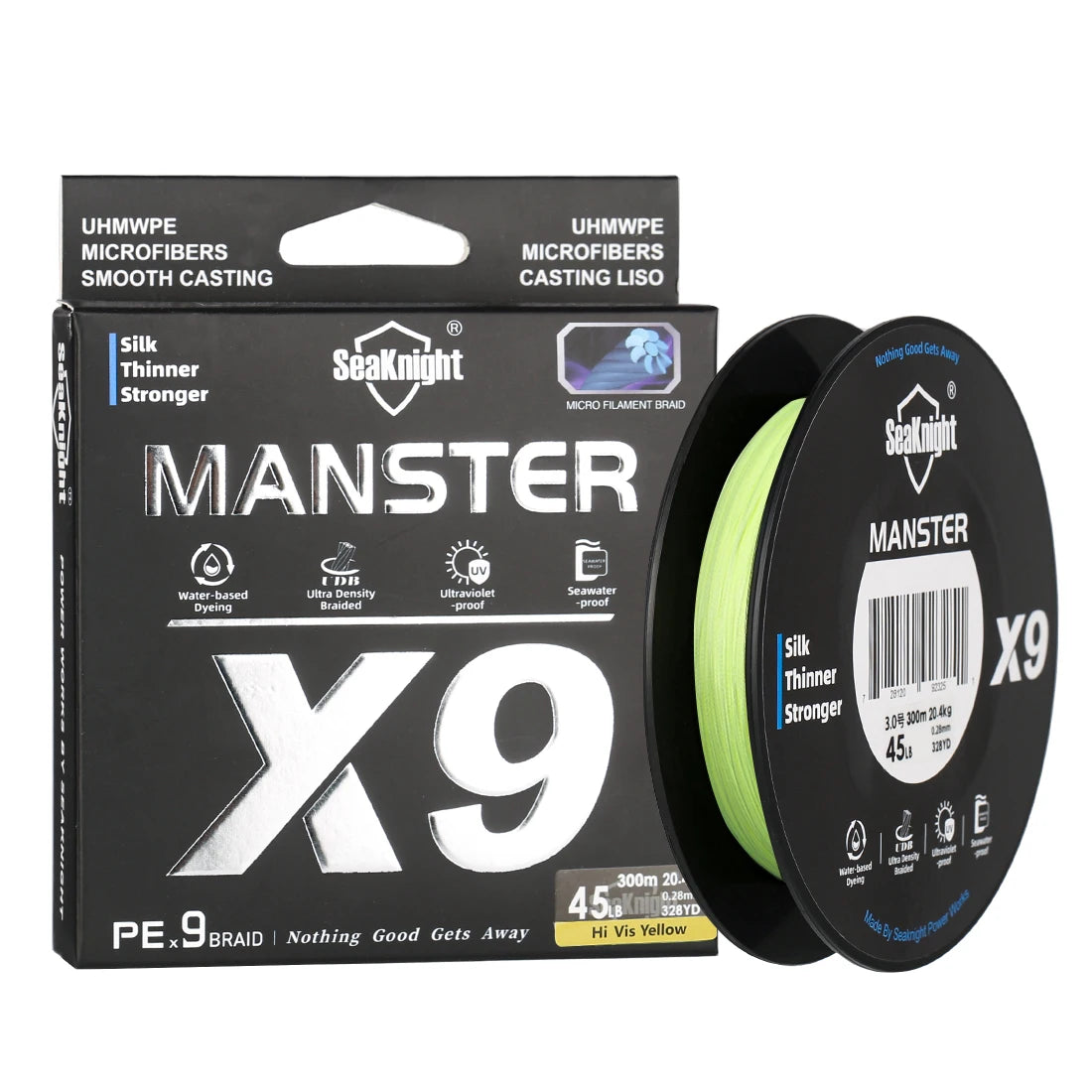 SEAKNIGHT Manster X9 9-Strand 500M Braided Fishing Line – UV & Seawater Proof for Saltwater Fishing