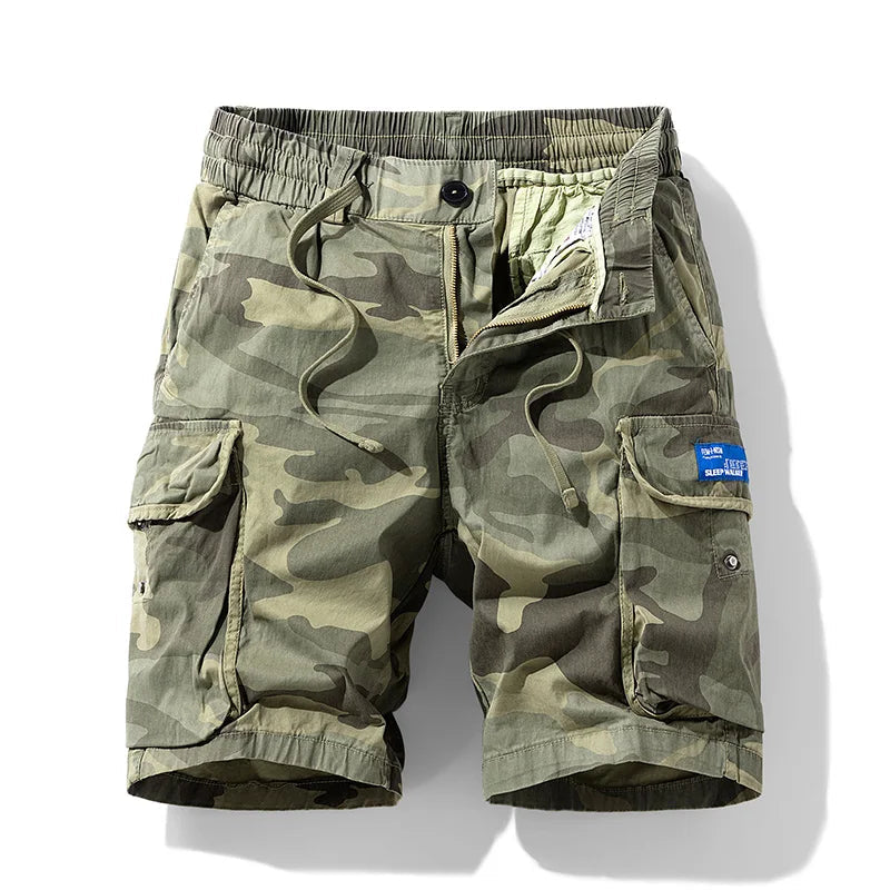 Men’s Camouflage Cargo Shorts – Summer Outdoor Loose Fit Beach Shorts