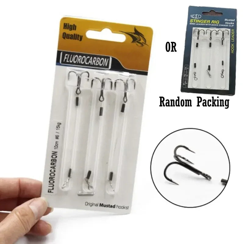 3PCS Fishing Treble Hooks with Twist Lock – High Carbon Steel Hooks for Soft Lures