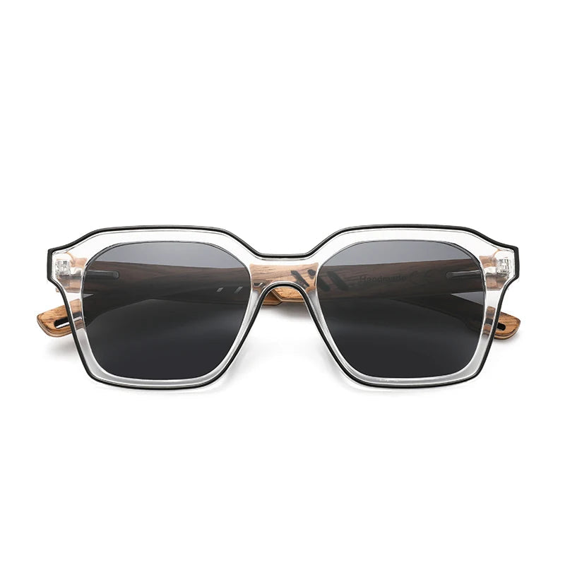 OI WOOD Polarised Wooden Sunglasses UV400 Designer Wrap Style