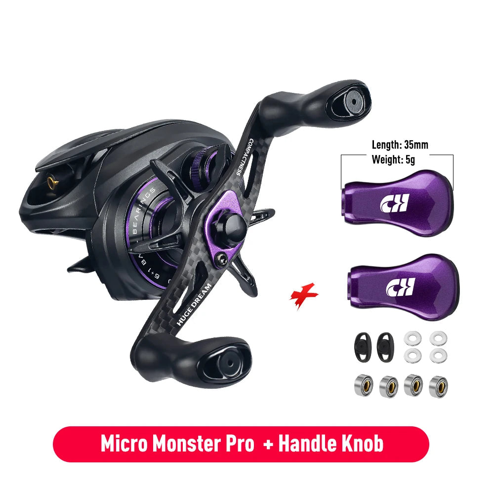 Ultralight Carbon Baitcasting Reel – 138g, 7.6:1, 4.6kg Drag