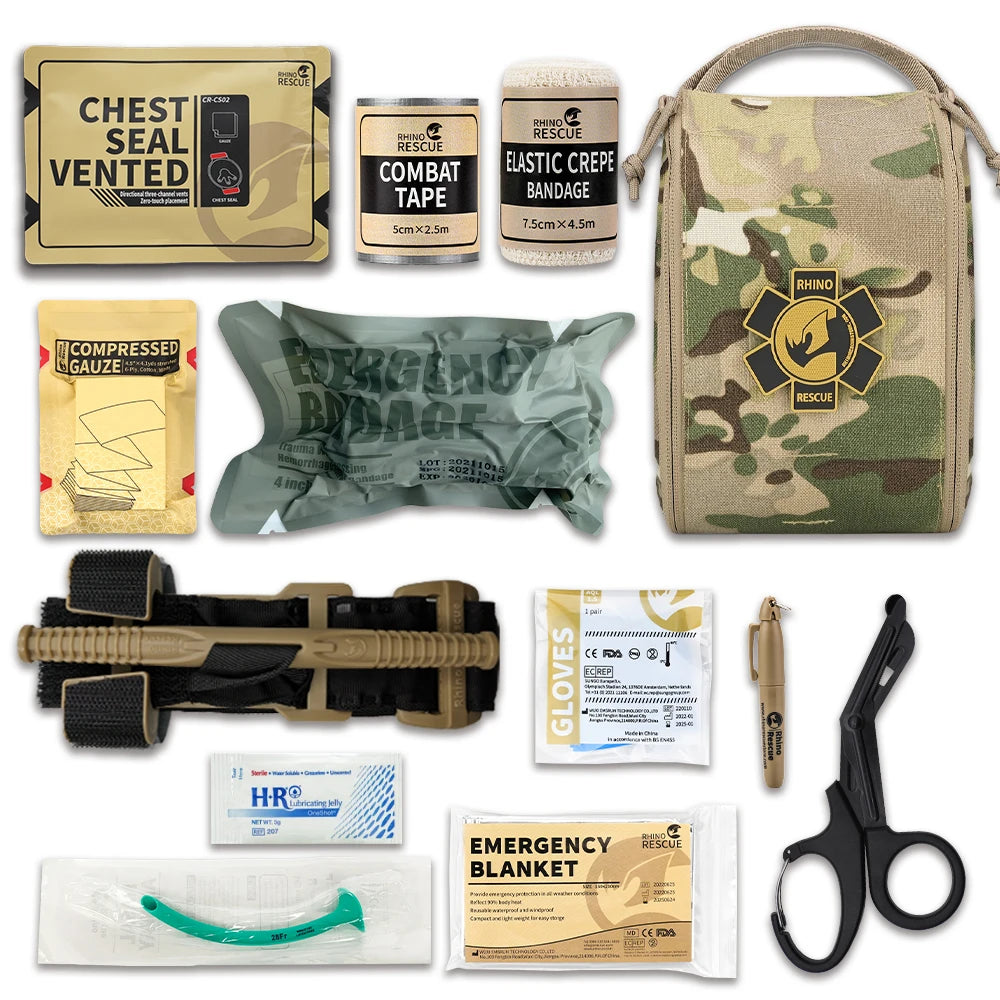 RHINO RESCUE Tactical First Aid Bag – Molle System Survival Pouch For Outdoor Adventures