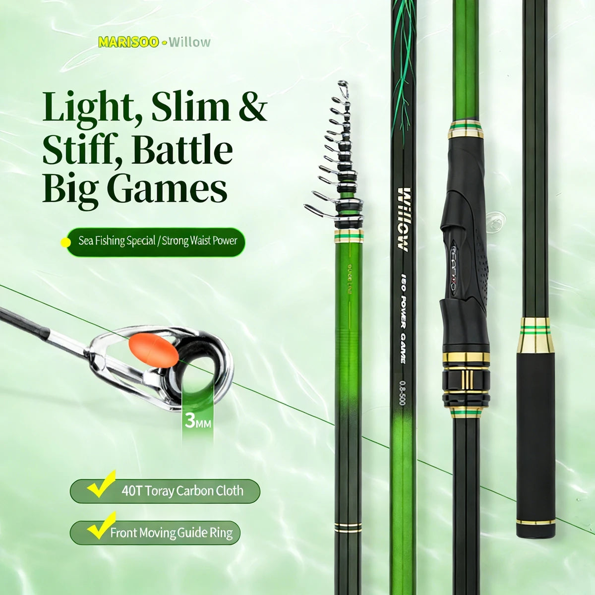 Ultra Light 40T Carbon Rock Fishing Rod for Shore Fishing