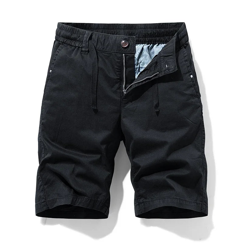 TAUVSEDI Men’s Cotton Cargo Shorts – Summer Jogger Bermuda Beach Shorts with Drawstring