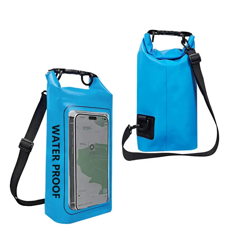2L PVC Waterproof Dry Bag with Touch Screen Shoulder Strap