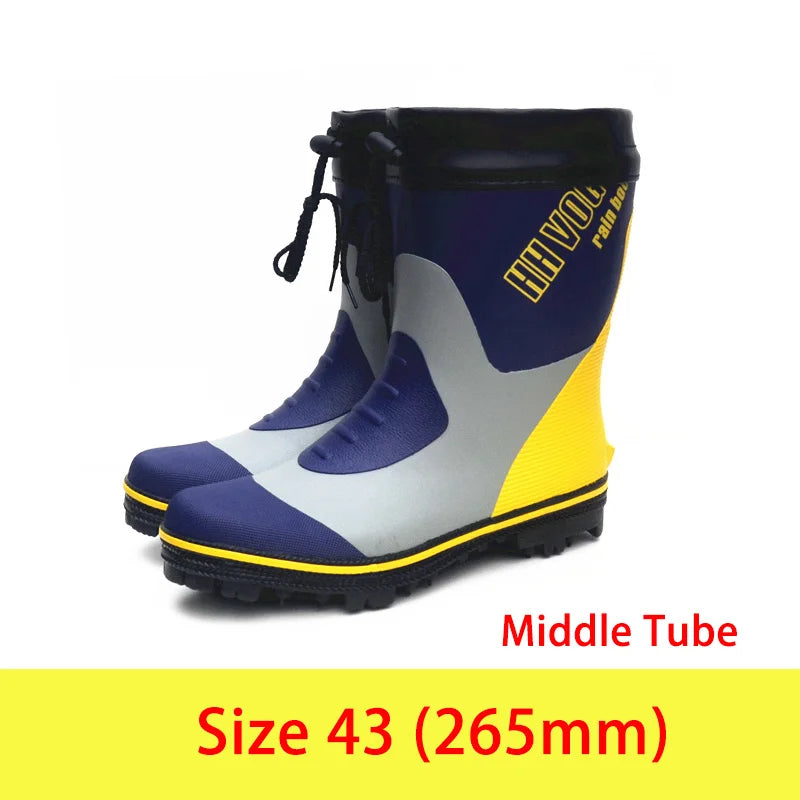 Waterproof Fishing Boots – Steel Spike Sole Rubber Gumboots for Hunting, Hiking & Working