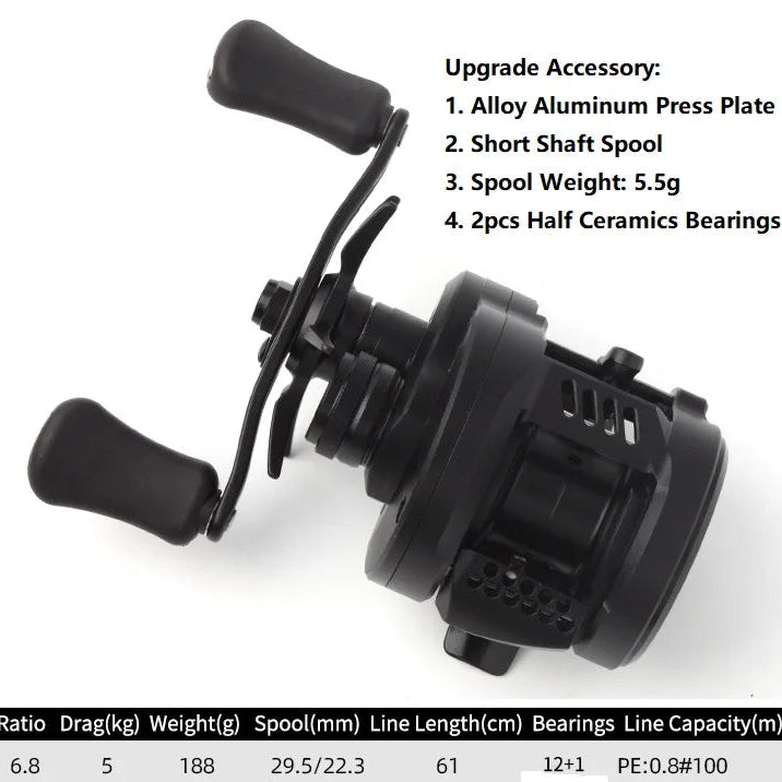 DK100/150 Baitcasting Reel – 12+1BB, Magnetic Brake, 7kg Drag