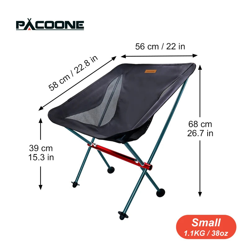PACOONE Travel Ultralight Folding Chair Detachable Portable Moon Chair – Outdoor Camping &, Fishing
