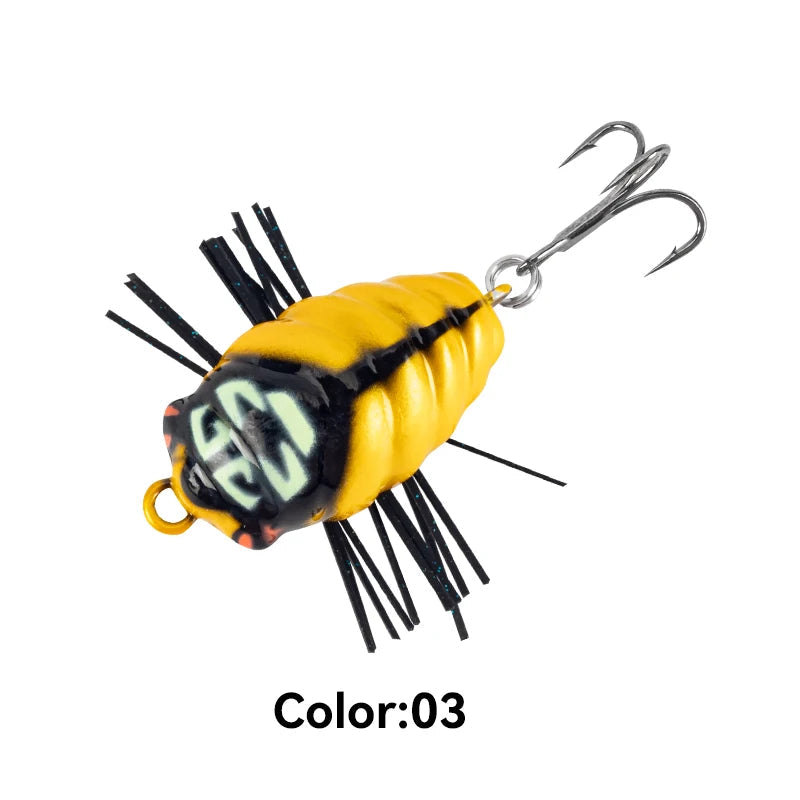 LEYDUN MicroBug Insect Fishing Lure – 20mm 1.4g & 30mm 3.5g Topwater Floating Bait Wobbler