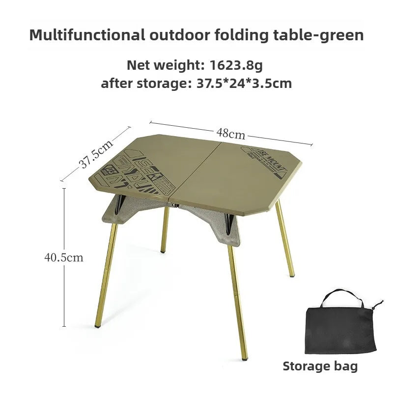 Folding Camping Table – Adjustable Height with Carry Bag