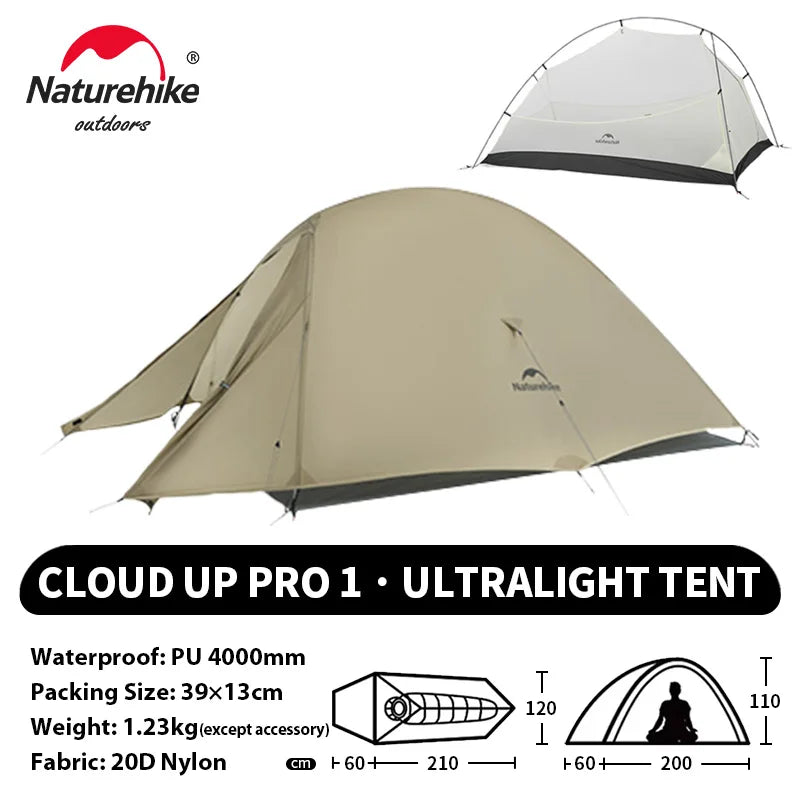 NATUREHIKE Cloud Up 2 Ultralight Waterproof Trekking Tent for Two-Person Camping & Hiking
