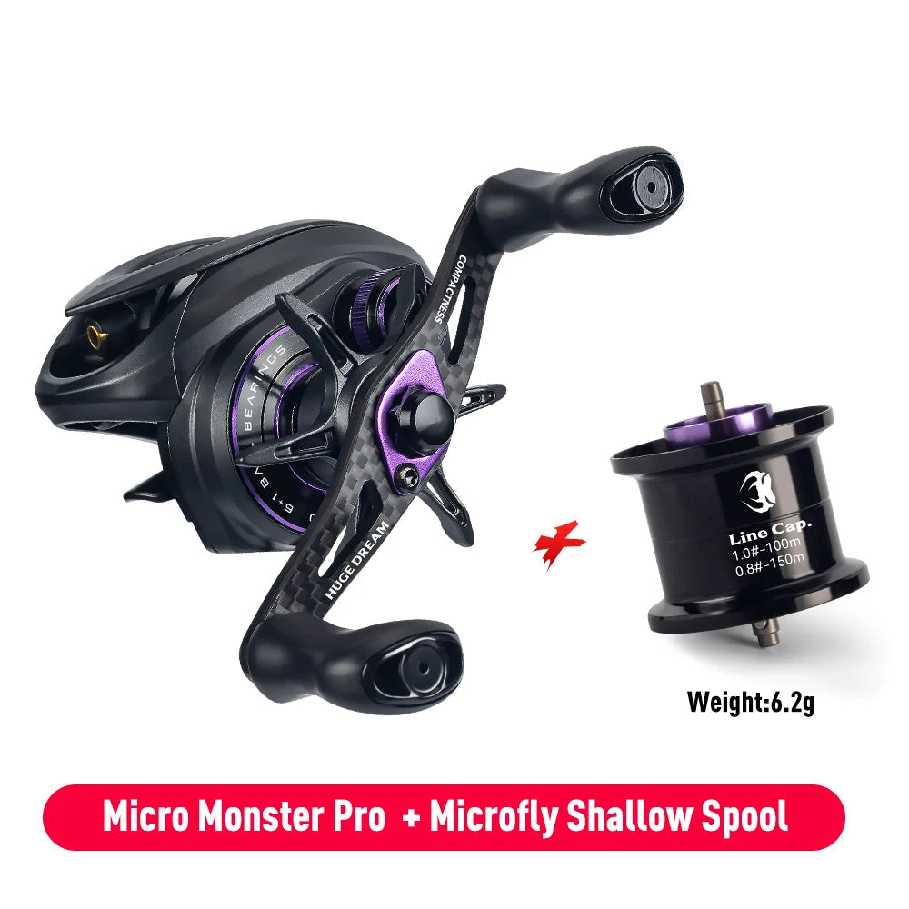 Ultralight Carbon Baitcasting Reel – 138g, 7.6:1, 4.6kg Drag