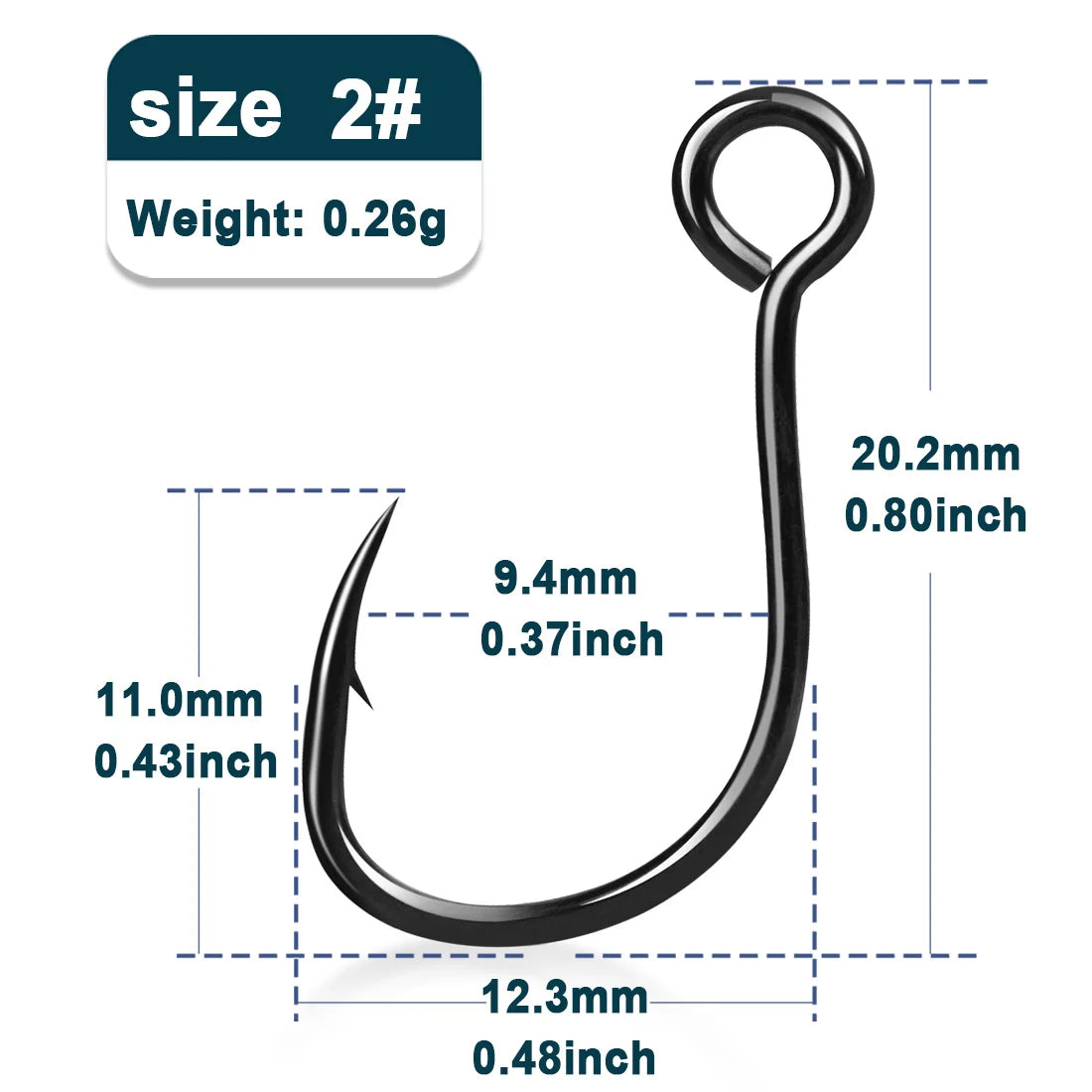 50/100/200PCS Inline Single Hooks – Strong Siwash Replacement Hooks for Saltwater & Freshwater Fishing