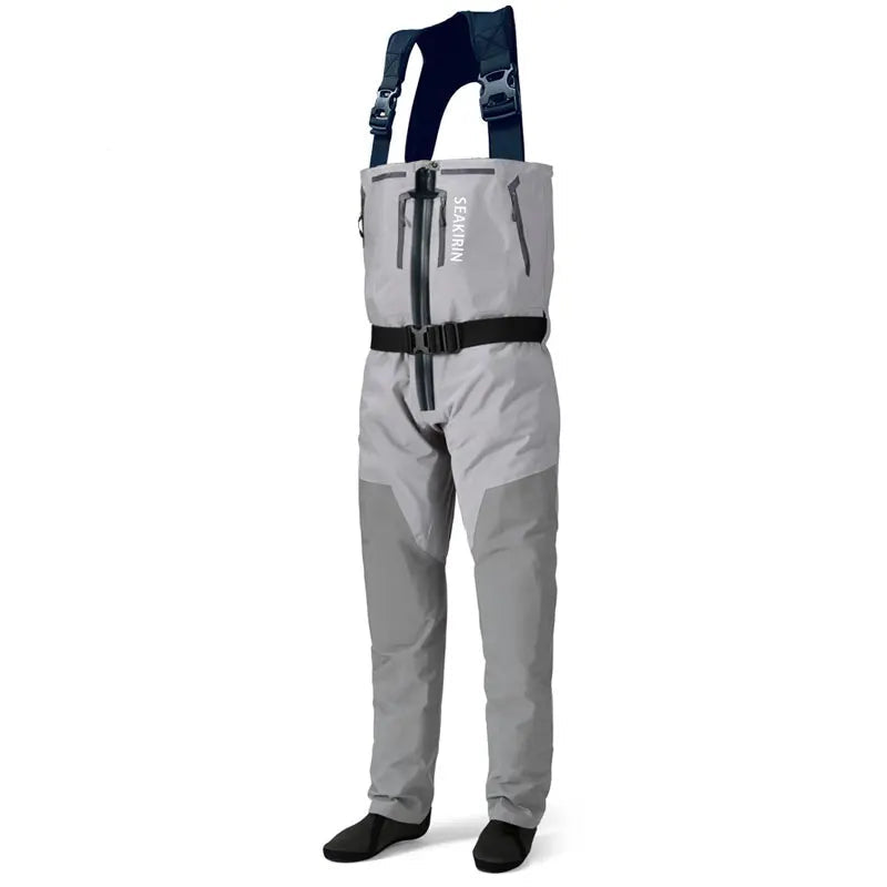 SEAKIRIN Breathable Zip-Front Chest Fishing Waders – Waterproof Stockingfoot Waders