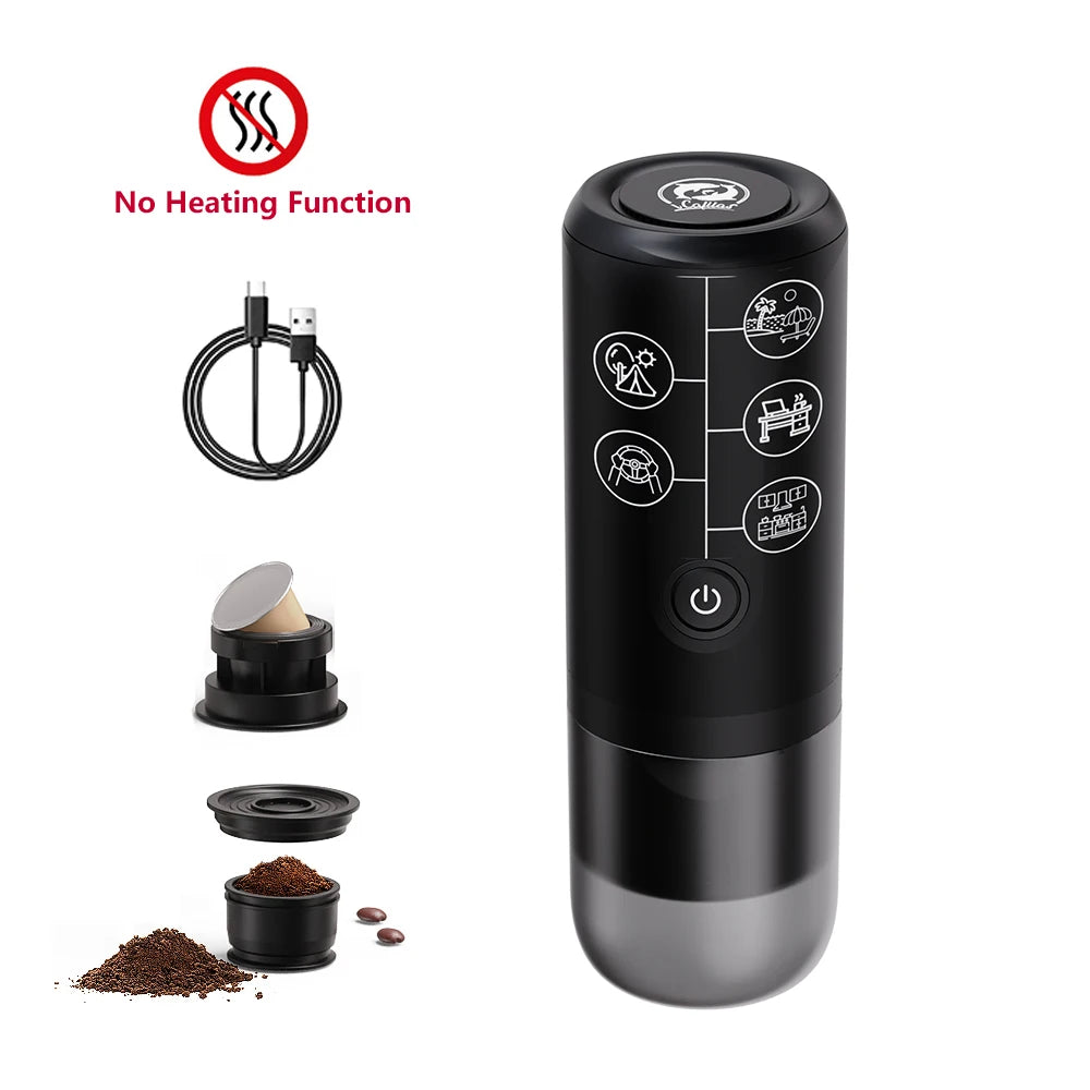 2-in-1 Portable Espresso Coffee Machine – Uses Ground Coffee & Capsules