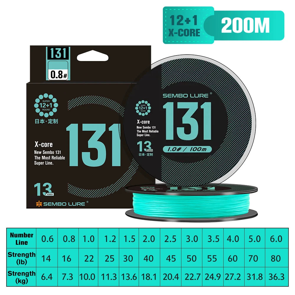 Sembo 13 Strands Braided Fishing Line – Ultra-Strong, Thin, and Abrasion-Resistant