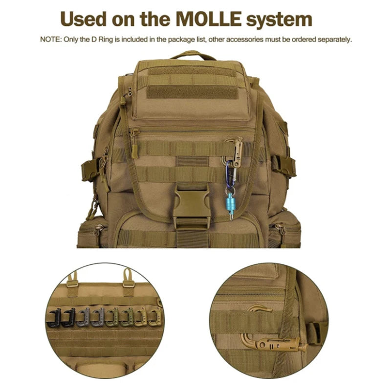5PCS Grimloc Molle Carabiner D Locking Ring Plastic Clip – Multi-Purpose Keychain