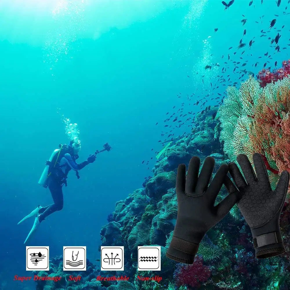 3mm/5mm Neoprene Wetsuit Gloves – Thermal Anti-Slip Diving & Spearfishing Gear