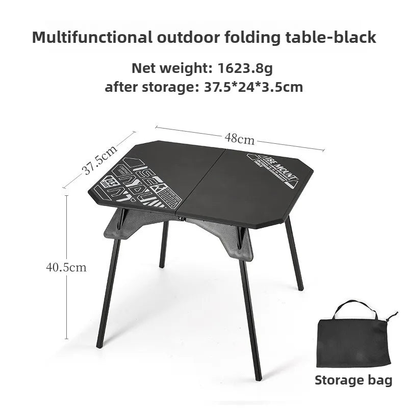 Folding Camping Table – Adjustable Height with Carry Bag