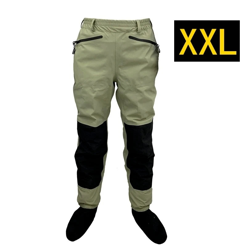 3-Layer Breathable Waterproof Fly Fishing Waist Waders – Durable Stockingfoot Wading Pants