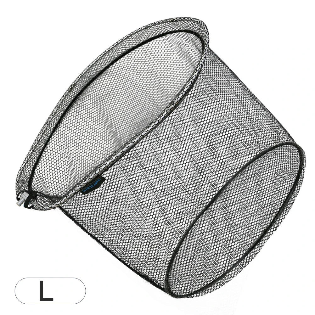 Black mesh fishing net with 'SANLIKE' branding on a white background