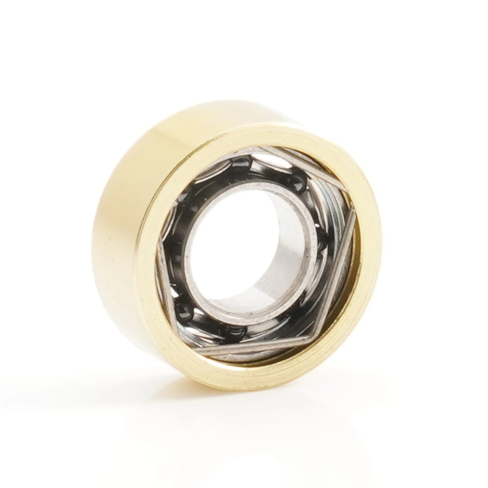 Angled view of 3×10×4 mm ceramic stainless-steel micro casting reel bearing ABEC-7 precision design