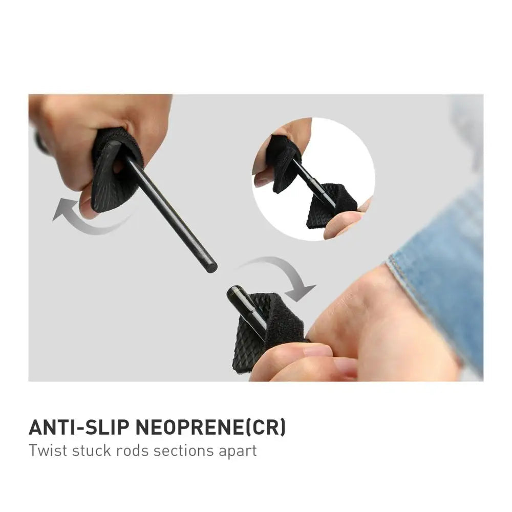BOOMS FISHING anti-slip neoprene rod strap preventing rod sections from sliding apart