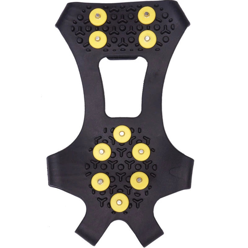 Anti slip shoe covers rubber frame shown flat with steel claws