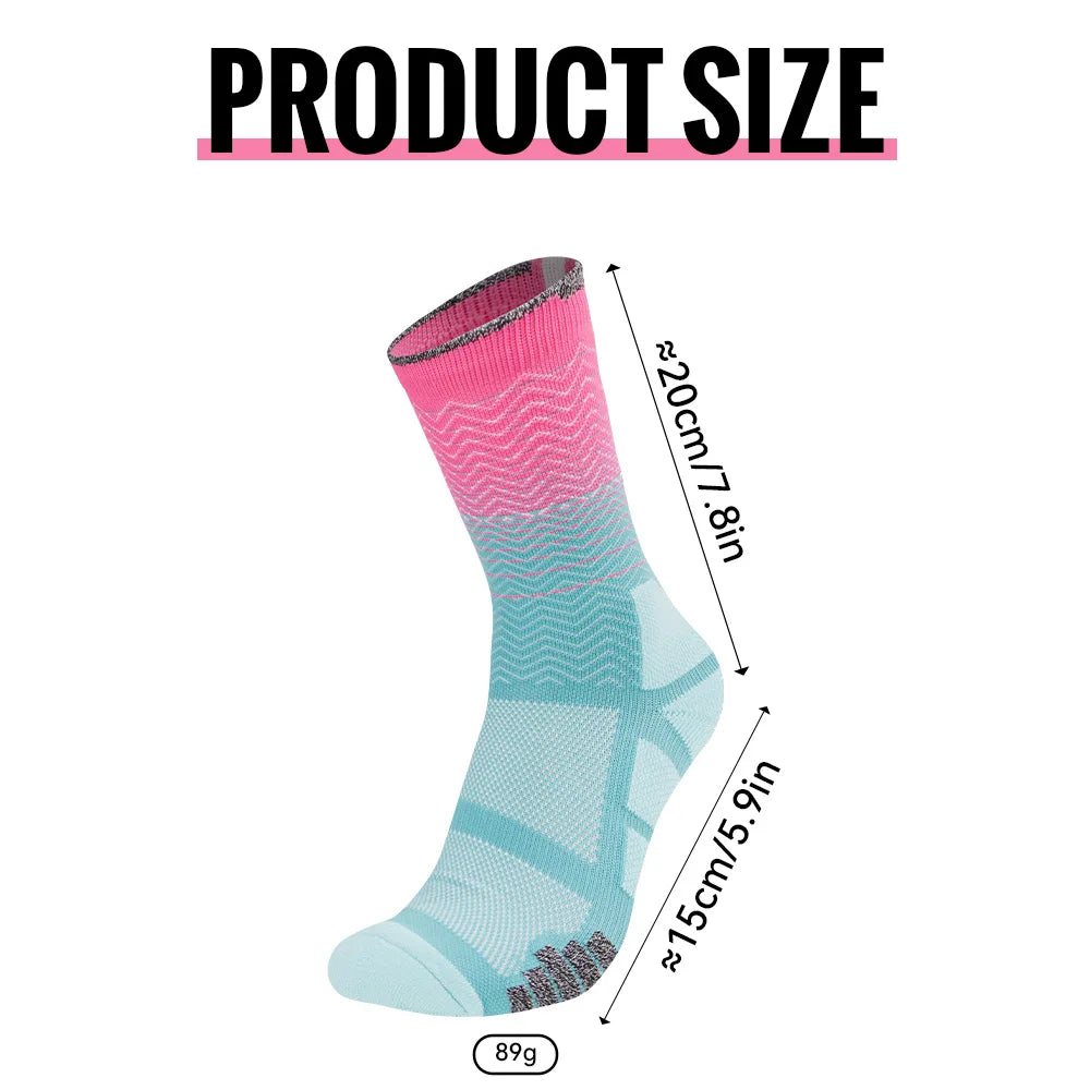 Athletic crew socks size chart showing length measurements