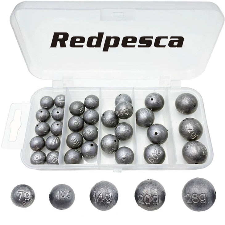 31 piece ball sinker assortment kit including heavier weight sizes