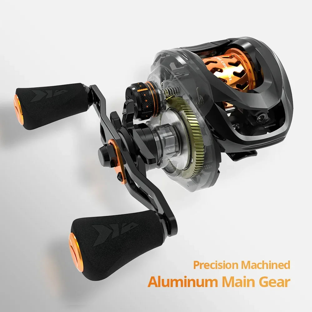 Precision-machined aluminium main gear of the BFS baitcasting reel providing smooth retrieves and reliable strength