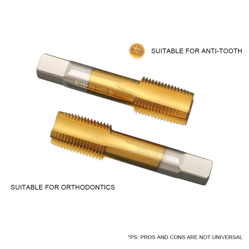 Left and right hand bicycle pedal thread taps for crank repair