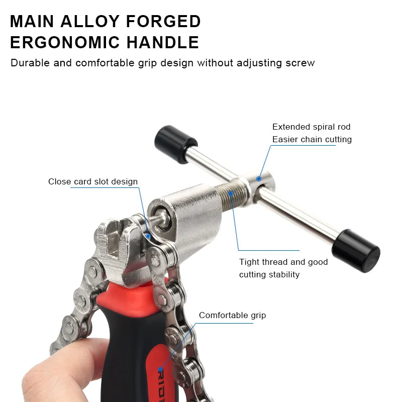 Bike chain pin remover showing ergonomic handle and mechanism