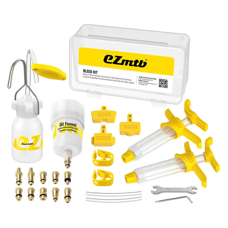 Bike hydraulic brake bleed kit full layout for maintenance use