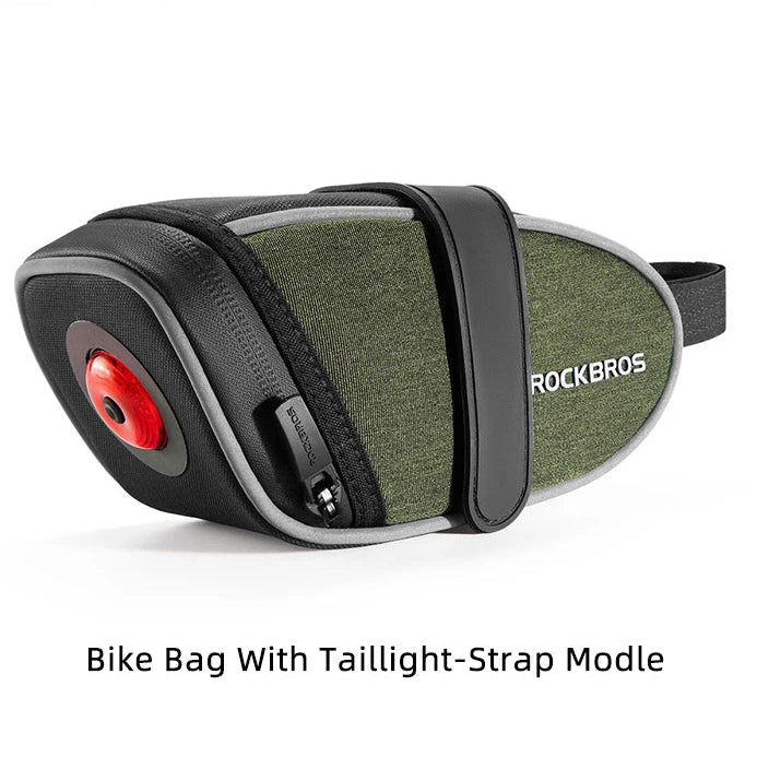Bike saddle bag angled view showing overall shape