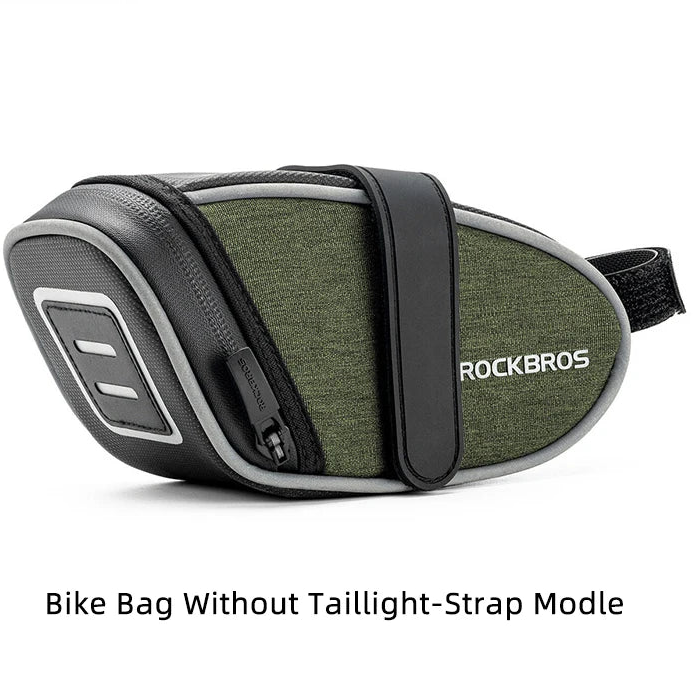 Bike saddle bag shown without rear light attached