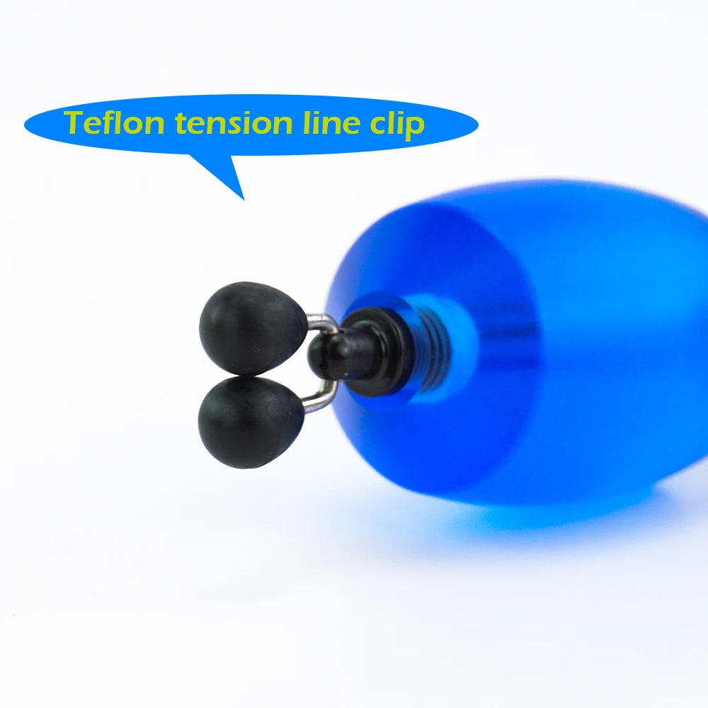 Fishing bite alarm swinger showing adjustable tension line clip