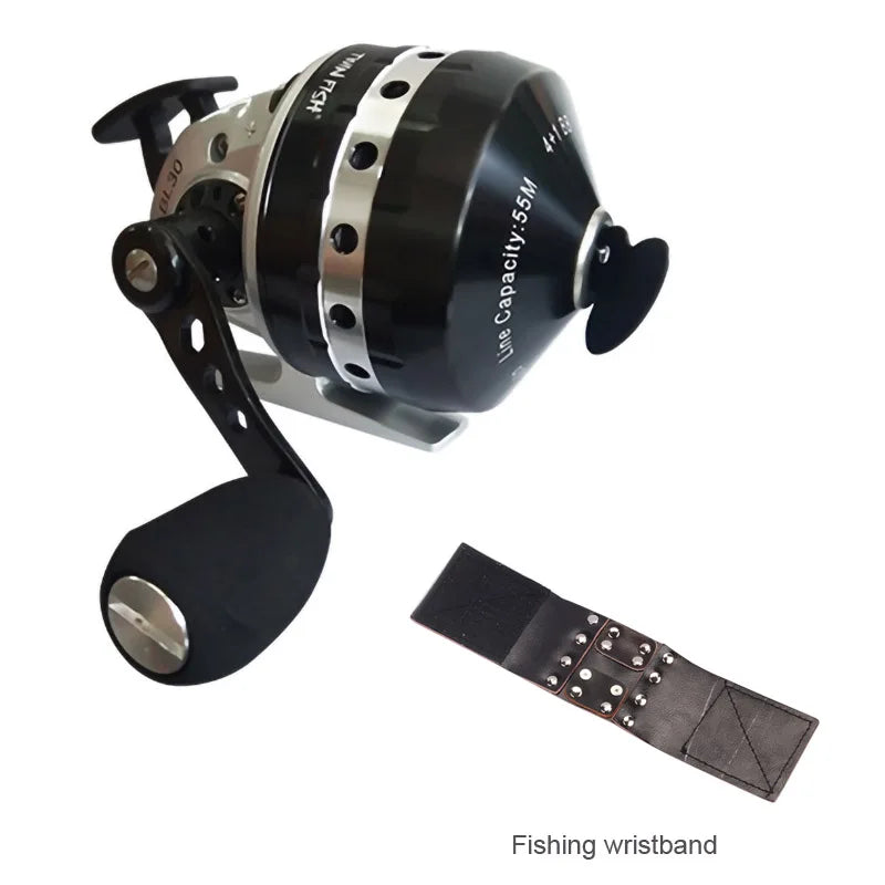 Black and gold spincast reel with EVA knob handle and strong stainless spool, built for smooth preloading and easy control