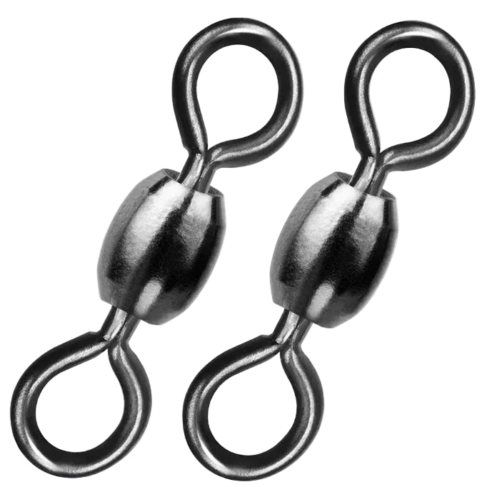 Black nickel crane fishing swivels designed to reduce line twist