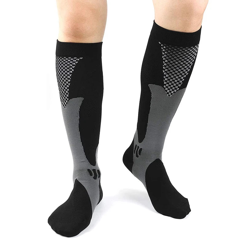 Black over the calf graduated compression socks