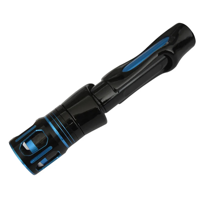 Blue-accented spinning rod reel seat for custom rod construction or handle repair