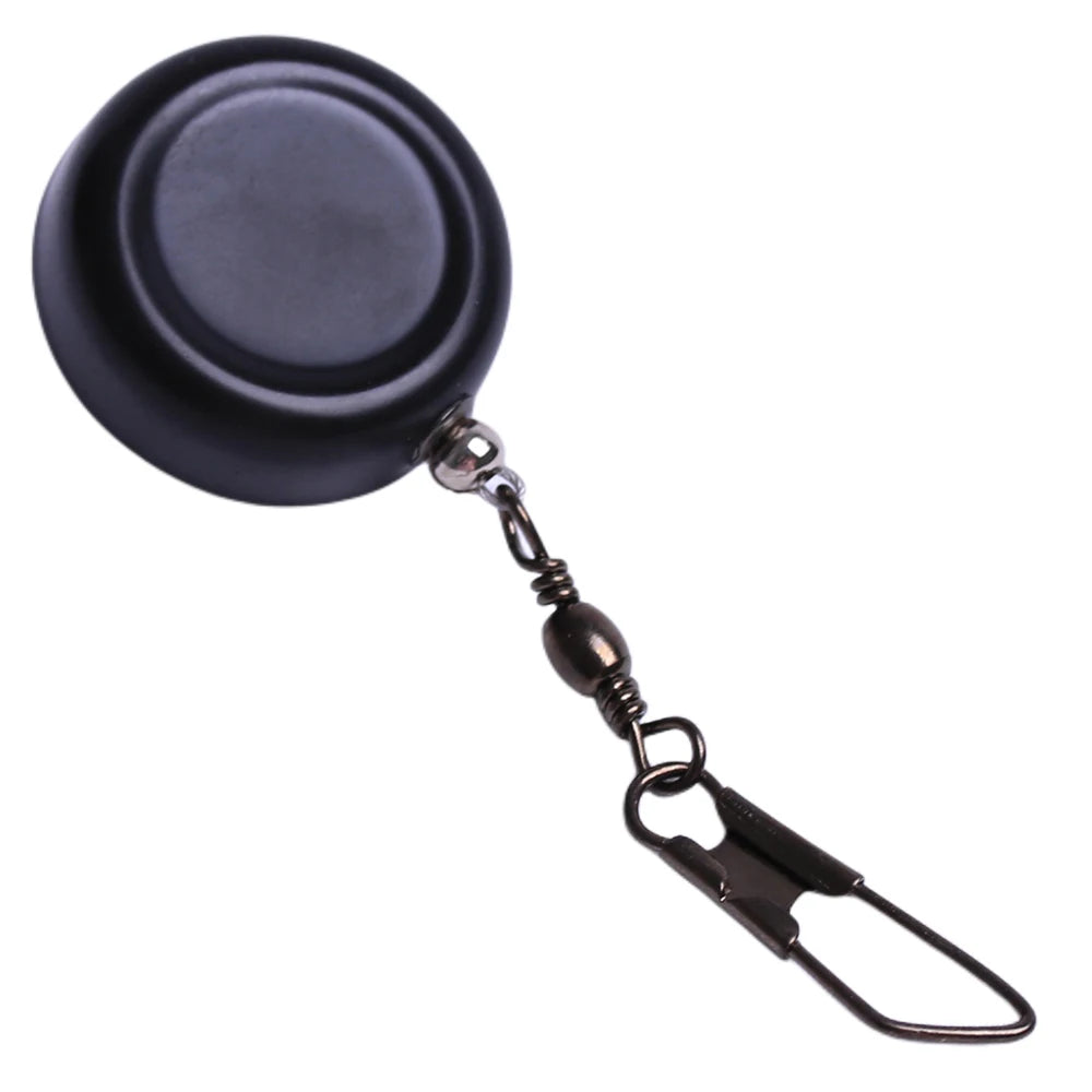 Black fly fishing zinger retractor for fishing tools