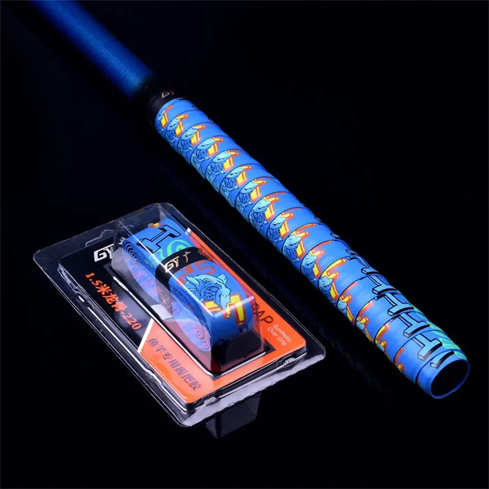 Blue EVA grip roll with cushioned texture providing comfortable control for fishing rods