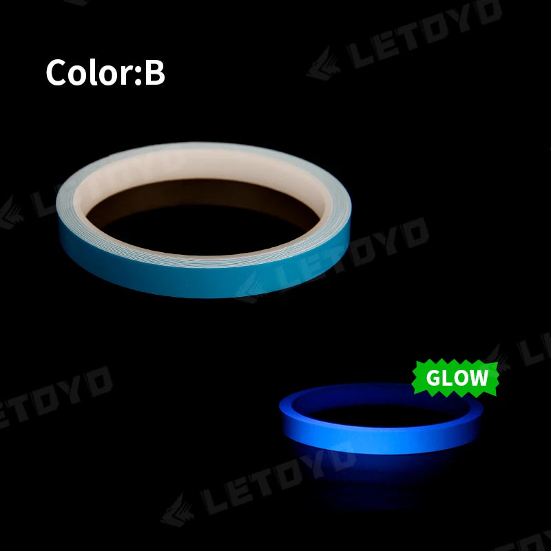 Blue glow-in-the-dark waterproof fishing tape for line marking and night visibility